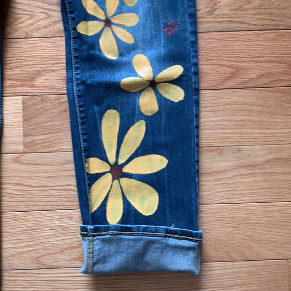 American Eagle slim straight jeans - hand painted - Picture 2 of 6